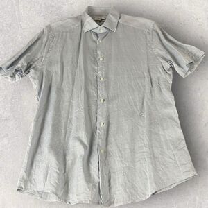 REISS Holiday Slim Fit Linen‎ Button Through Shirt, Light Blue Size, XL NWOT